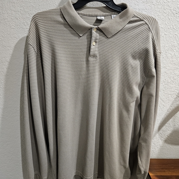 Geoffrey Beene Gray Striped Polo Shirt - Picture 1 of 3